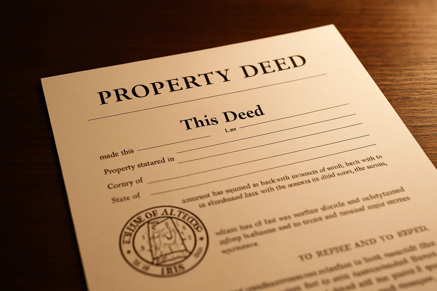 Alabama property deed for land sale
