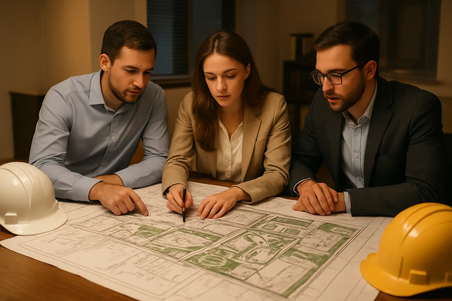 Developer reviewing Alabama land site plans