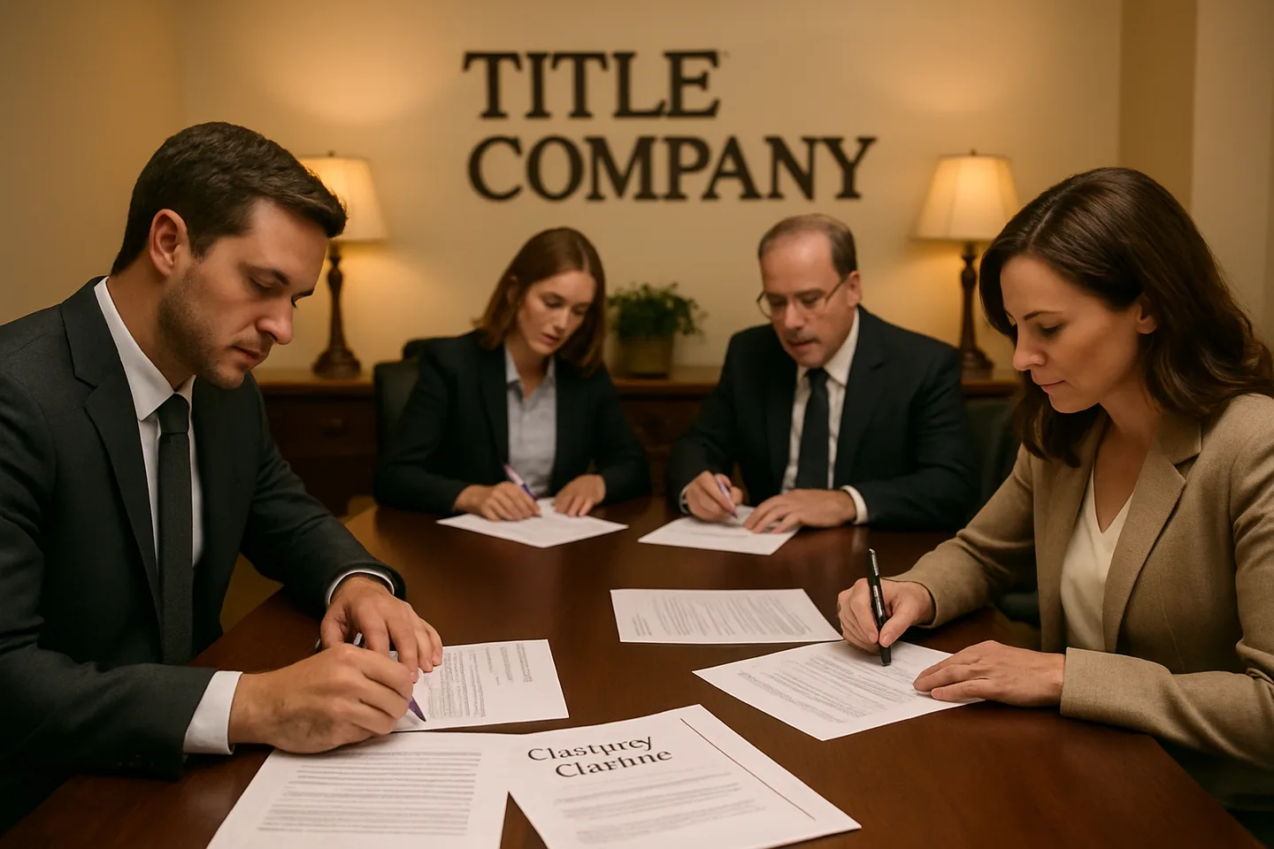 Signing closing documents for Alabama land sale