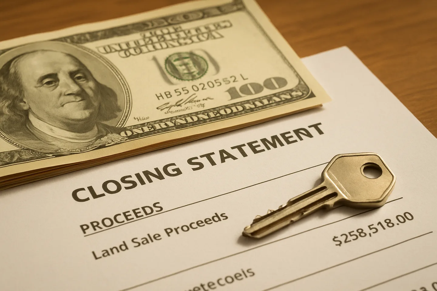 Net proceeds from Alabama land sale after taxes