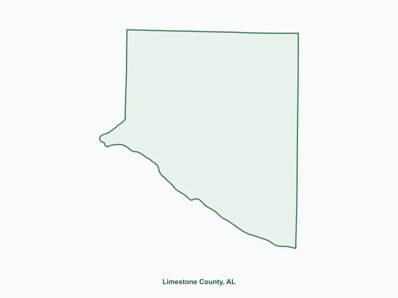 Map of Limestone County, AL showing major cities